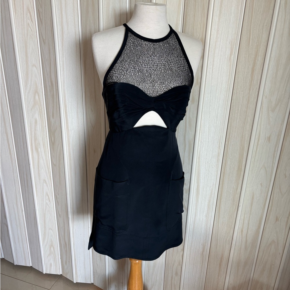 Emilio Pucci Black Backless Halter Cocktail Dress